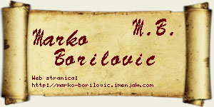 Marko Borilović vizit kartica